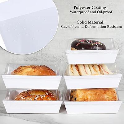 50 Pack Sandwich Box Charcuterie Boxes with Clear Lids Hot Dog Container  Disposable Food Containers with Lids for Strawberries, Chocolate Covered