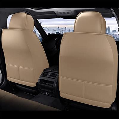 FH Group Car Seat Cushion Durable Black PU Leather Car Seat Cushions, 2 Piece Front Set Car Seat Cushion, Bottom Seat Protector, Water Resistant Car