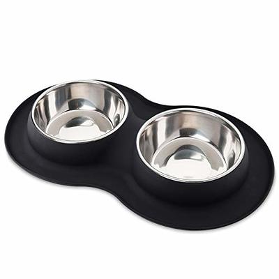 AsFrost Dog Food Bowls Stainless Steel Dog Bowls with No Spill Non-Skid Silicone  Mat, Dog