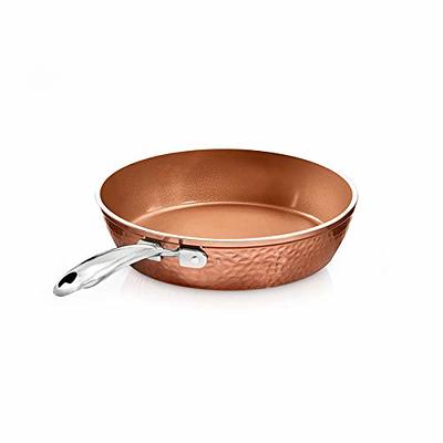 Gotham Steel Hammered Copper 10 Piece Nonstick Cookware Set, Stay Cool  Handles, Oven & Dishwasher Safe