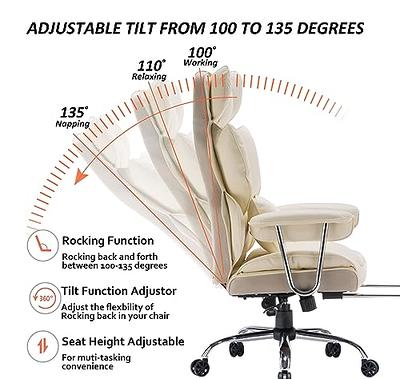 Efomao Desk Office Chair,Big High Back Chair,PU Leather Office Chair, Computer  Chair,Managerial Executive Office Chair, Swivel Chair with Leg Rest and  Lumbar Support,Beige Office Chair - Yahoo Shopping