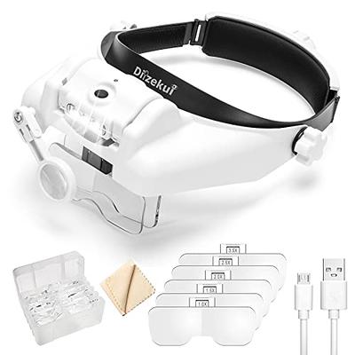 Dilzekui Headband Magnifying Glass with Light, Rechargeable Head Magnifying  Glasses 1X to 14X, Magnifying Headset with 6 Detachable Lens, Hands Free  Head Mount Magnifier for Close Work Reading Crafts - Yahoo Shopping