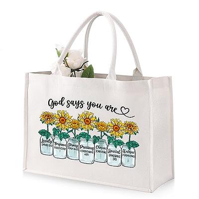 Huhumy 12 Pcs Bible Tote Bags for Women Religious Gift Bags Bulk Floral  Christian Canvas Tote Bag Religious Reusable Tote Bags Bible Verse Bible  Tote