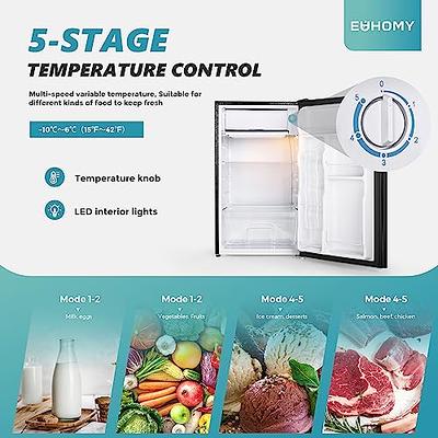 EUHOMY 3.2 Cu.Ft Compact Mini Fridge with Freezer, Single Door