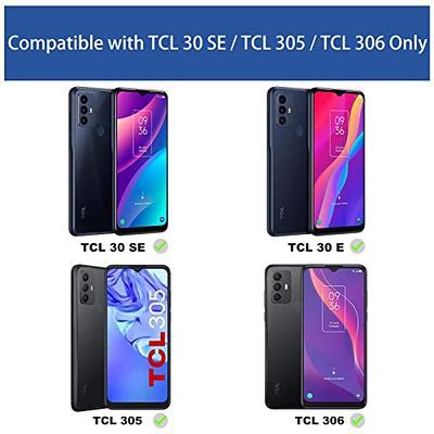 For TCL 30 SE Case Shockproof Ring Stand Phone Cover w/ Tempered Glass  Protector