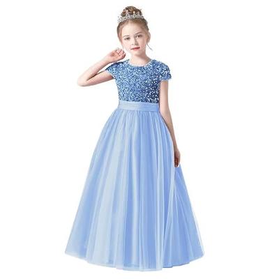 SBYOJLPB Kids Dress Girls Sleeveless Princess Dress Bow Tie Lace Flowers  Mesh Dress Tufted Dress Clearance Sky Blue 3-4 Years - Walmart.com