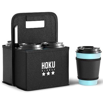  Cup Drink Carrier with Handle, Reusable Coffee Cup Holder for  Hot or Cold Drinks, On-The-go Water Bottle Cup Caddy with Adjustable  Dividers : Home & Kitchen