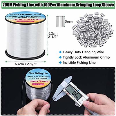 Clear Fishing Wire, Acejoz 656ft Fishing Line Clear Invisible Hanging Wire Strong Nylon String Supports 40 Pounds for Balloon Garland Hanging