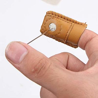 Leather Thimble Finger Protectors DIY Knitting Leather Coin