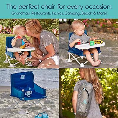 Baby Portable Booster Seat with Double Tray, BabyBond Upgraded Toddler  Travel Baby Chair, Booster Seat for Dining Table, Stable and Foldable Booster  Baby Chair for Indoor/ Outdoor (Cyan) 