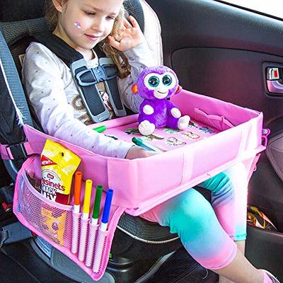 MENZOKE Kids Travel Tray, Car Seat Trays for Kids Travel, Toddler Airplane  Travel Accessories With Tablet Holder, Road Car Travel Accessories Kids