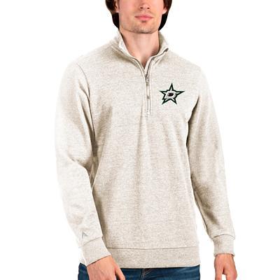 Men's Antigua Oatmeal Dallas Cowboys Fortune Quarter-Zip Pullover Jacket