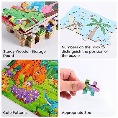 100 Piece Jigsaw Puzzles for Kids Ages 4-8 The Age of Dinosaur, Puzzles for  Toddler Children Learning Educational Puzzles Toys for Boys and Girls