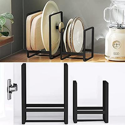 Tower Yamazaki Home Adjustable Lid & Pan Organizer, Kitchen Drawer Storage  Shelf Rack, Steel