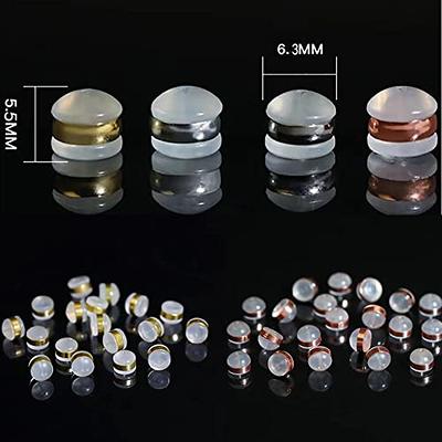 Soft Silicone Earring Backs for Studs, Gold Belt Clear Rubber Earring Backs  Replacements Hypoallergenic Safety Plastic Earring Back for Studs Earring