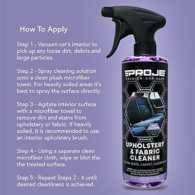 PROJE' Premium Car Care Upholstery & Fabric Cleaner - Eliminates