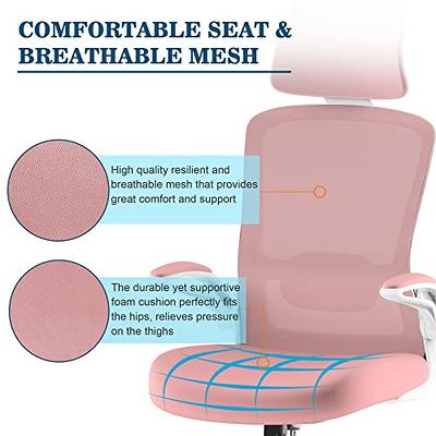 Mimoglad Office Chair, High Back Ergonomic Desk Chair with Adjustable Lumbar  Support and Headrest, Swivel Task Chair with flip-up Armrests for Guitar  Playing, 5 Years Warranty – Built to Order, Made in