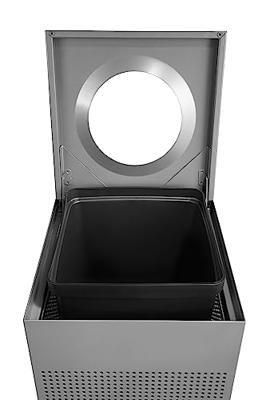 Rubbermaid Commercial Trash Can,Square,40 gal.,Silver FGSC22EPLSM