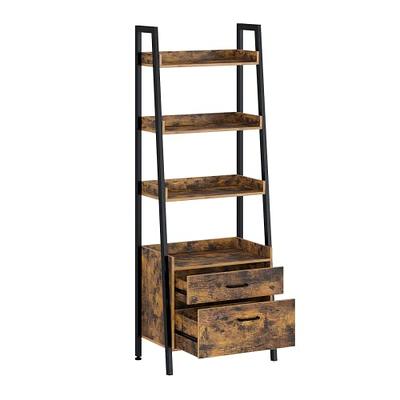 Gadroad Ladder Bookshelf, Industrial 5-Tier Bookcase,Free  Standing Ladder Shelf, Utility Organizer Shelves for Plant Flower,Wood Look  Accent Furniture with Metal Frame for Home Office,Rustic Brown : Home &  Kitchen