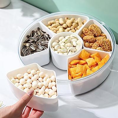 Divided Serving Tray with Lid, 4 Compartment Snackle Box