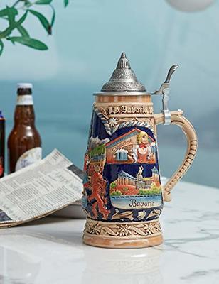 HAUCOZE Beer Stein Mug German Munich Bavarian Stanley Viking Tankard with  Petwer Lid Birthday Gifts 1.0 Liter - Yahoo Shopping