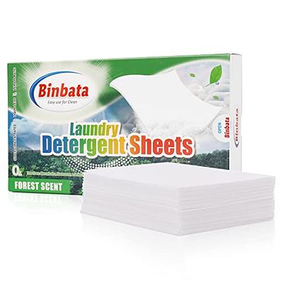 Binbata Laundry Detergent Sheets, Up to 128 Loads Hypoallergenic Eco-Friendly Unscented Laundry Sheets, Biodegradable Plastic Free Liquidless Laundry