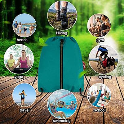 Waterproof Drawstring Backpack Cinch Sack String Bag Gym Tote School Sport  Packs