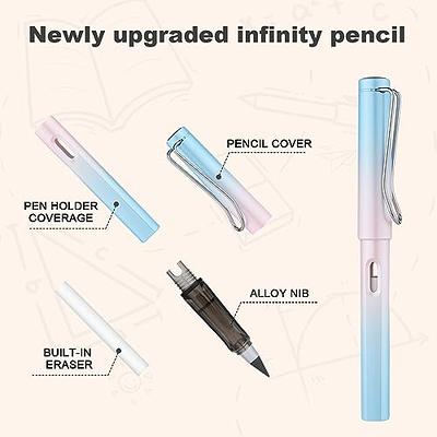 6 Sets Inkless Everlasting Pencil, Infinity Inkless Pencil with Eraser,  Portable Tree-Friendly Cute Forever Pencil for Kids Writing, Sketch,  Drawing, (6 Pencils + 6 Erasers + 6 Replacement Pen Tips) 