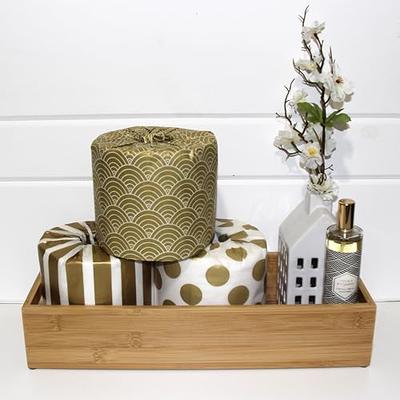 mDesign Rustic Farmhouse Rice Weave Hyacinth Toilet Paper Holder