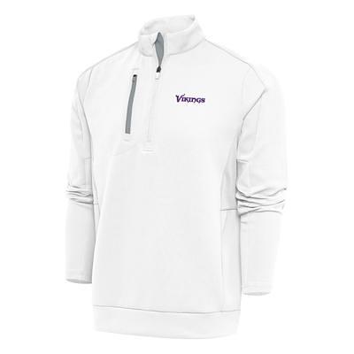 Antigua Minnesota Vikings Heathered Charcoal Gambit Quarter-Zip Pullover Top