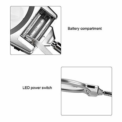 Upgraded Switch】 10X Magnifying Glass with Light, HITTI 2-1 Desk