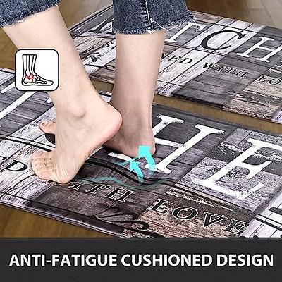 Kitchen Mat Cushioned Anti-Fatigue Floor Mat Waterproof Non-Slip Standing  Mat Ergonomic Comfort Floor Mat Rug for Home,Office,Sink,Laundry,Desk  30(L) x 20(W),Grey 