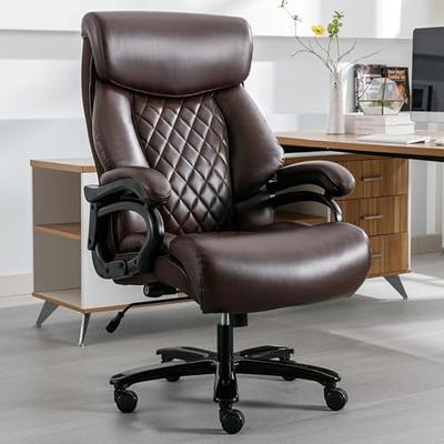 Temesgen Padded Executive Leather Office Chair with Heavy-duty Base, Padded  Armrest and Oversized Seat Cushion - Yahoo Shopping