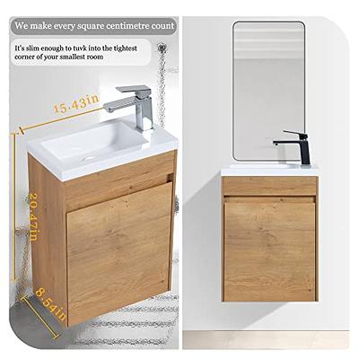 Corner Bathroom Vanity Sink Combo for Small Space Wall Mounted Cabinet Set