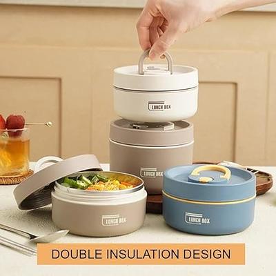 1set Portable Two-layer Microwave-safe Plastic Bento Box Set