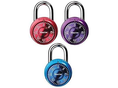 Master Lock Combination Locker Lock, Resettable, Assorted Colors