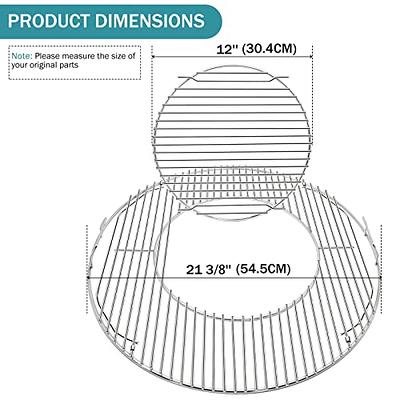 Uniflasy 8835 Cast Iron Gourmet BBQ System Cooking Grate for 22.5 inch  Weber Kettle Grill, One-Touch Bar-B-Kettle Master-Touch, Performer, Recteq