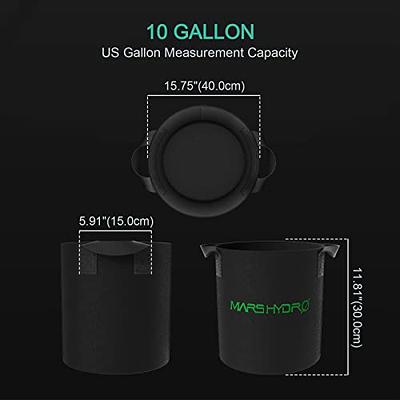 MARS HYDRO 5-Pack 10 Gallon Grow Bags Heavy Duty 400G Thickened Nonwoven  Plant Fabric Pots with Handles - Yahoo Shopping