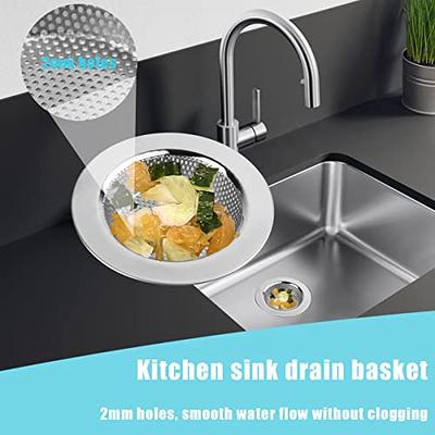 Kitchen Sink Drain 3-1/2 Inch Black Sink Drain Assembly Kit, Removable Deep  Sink Strainer Basket with Sink Stopper/Sealing Lid for Home, Kitchen