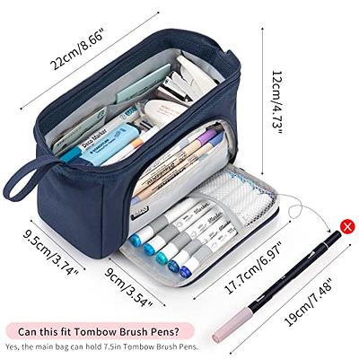 HVOMO Pencil Case Large Capacity Pencil Pouch Handheld Pen Bag Cosmetic  Portable Gift for Office School Teen Girl Boy Men Women Adult (Navy) -  Yahoo Shopping
