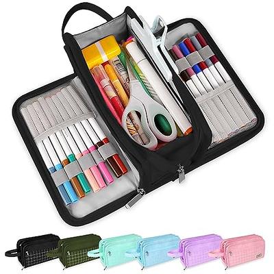 HVOMO Large Capacity Pencil Case Organizer Pen Marker Holder Double Zipper  Storage Bag Big Pencil Pouch for College School Office Teen Girl Boy Women