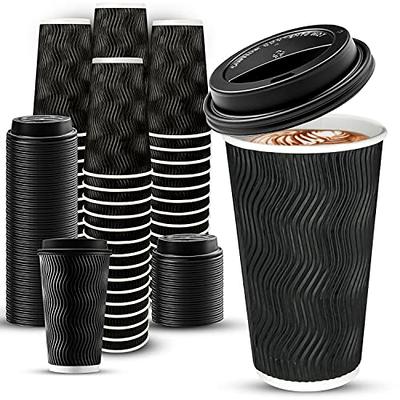 Fit Meal Prep 100 Pack 24 oz Disposable Paper Coffee Cups, Premium Hot Cups  for Hot/Cold Beverage, Durable Thickened White Paper Cup Bulk for Party