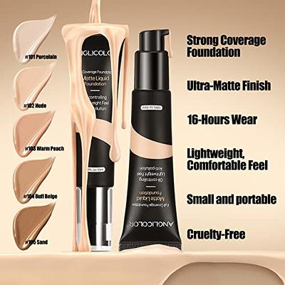 LOKFAR AirBrush Foundation Spray, Silky Mist Foundation Spray Makeup Set  with Brush, Full Coverage Foundation for Smooth Radiant Finish, Formula