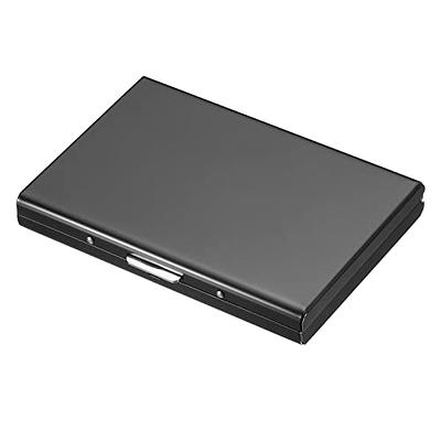 Stainless Steel Multi Card Case Holder Wallet Credit Card ID Case Holder  for Men & Women Black Magazine Sleeves for Collectors (Black, One Size)