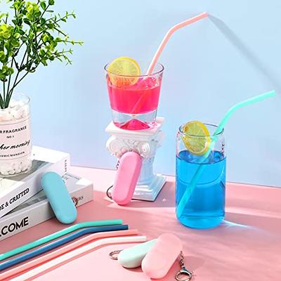 12 Set Silicone Straws with Case Reusable Straws Travel Portable