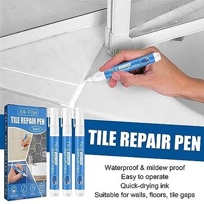 White Grout Pen - Waterproof Tile Paint Marker and Sealer with Narrow 5mm Tip (7ml)