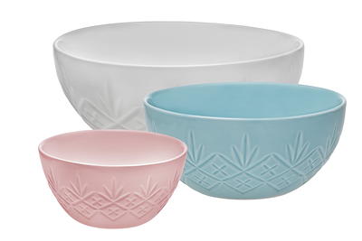 Tabletops Gallery 9-Piece Ceramic Mixing Bowl Set - Red - 20339957