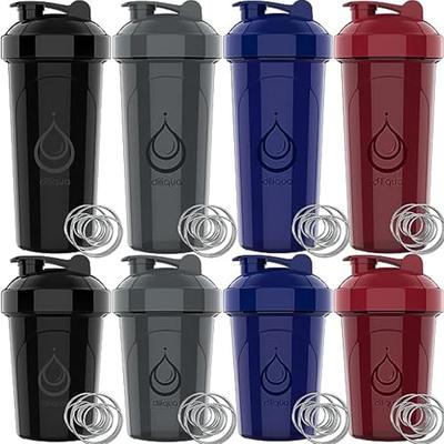 diliqua -4 Pack- 20 oz Shaker Bottles for Protein Mixes | BPA-Free & Dishwasher Safe | 4 Small Protein Shaker Bottle | Shaker Cups for Protein