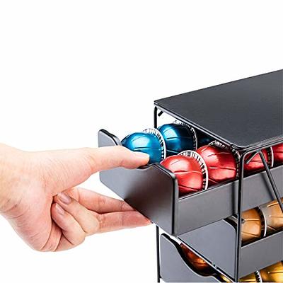 FlagShip Coffee Pod Holder Storage Drawer for Nespresso Vertuo Capsule  Holder Organizer Drawer Tray with Mesh Shelves for Nespresso Vertuo Holder