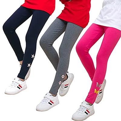 3-Pack Girls Leggings Kids Baselayer Pants for Athletic Dance